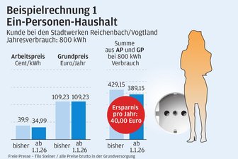 Grundversorgung in Mittel- und Südwestsachsen: Wie stark sinken Ihre Stromkosten? -
