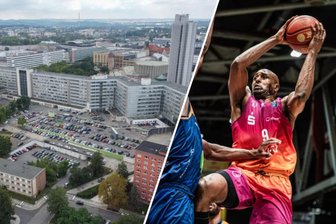 Gutachten zur Niners- und Kultur-Halle in Chemnitz: Ein generelles Ja und viele Fragen - Aktuell tragen die Niners um DeAndrew Lansdowne ihre Heimspiele in der Messe aus. Sollte einst hinter der Parteifalte eine Multifunktionshalle entstehen, wäre das ihre Heimstätte.
