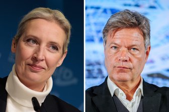 Alice Weidel, AfD-Kanzlerkandidatin, und Robert Habeck (Bündnis 90/Die Grünen), Bundesminister für Wirtschaft und Klimaschutz und Grünen-Kanzlerkandidat. Habeck will nach Angaben seines Wahlkampfsprechers nicht an einem TV-Duell mit AfD-Kanzlerkandidatin Alice Weidel teilnehmen.