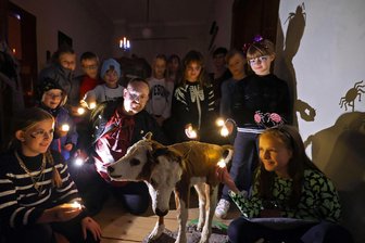 Halloween im Waldenburger Museum: Von echten Mumien und verkleideten Vampiren - Das Kalb mit den zwei Köpfen hat am Samstag zahlreiche Kinder zu einer Gruselführung durchs Waldenburger Museum begrüßt. Die jungen Gäste hatten viel Spaß im Dunkel der Geschichte.