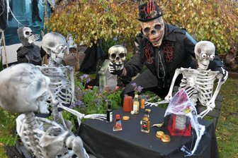Halloween von Flöha bis Freiberg: Wo gefeiert wird, gruselige Deko hängt und es schaurige Süßigkeiten gibt - Schaurig geschmückte Halloween-Häuser gibt es in Augustusburg und in Freiberg.