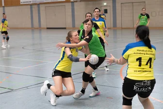 Handball: Annabergerinnen verlieren Spiel und Spielerinnen - Guter Start, aber dann nachgelassen: Linn Härich (l.) – hier gegen Raschaus Kirstie van Bernum – und Susann Görg (r.) mussten mit dem HCAB eine Auftaktniederlage hinnehmen.