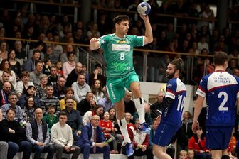 Handball-Fest in Glauchau: SC DHfK Leipzig siegt souverän - Der Leipziger Lucas Krzikalla war mit 15 Toren bester Torschütze des SC DHfK Leipzig.