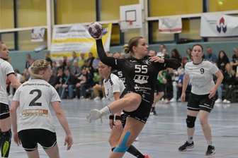 Handball: Mangelnde Chancenverwertung kostet HSG-Frauen den Heimsieg - Julia Kaden (am Ball) und ihre Mitspielerinnen von der HSG Langenhessen/Crimmitschau ließen am Sonntag gegen den SF 01 Dresden zu viele gute Torchancen ungenutzt.