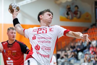 Handball-Regionalliga: Einheit Plauen gelingt Revanche in Staßfurt - Einheits Jan Kacin und seine Teamkameraden gewannen in Staßfurt deutlich mit 29:23.