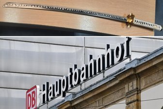 Hauptbahnhof Chemnitz: 17-Jähriger mit japanischem Langschwert unterwegs - Der Jugendliche wurde mit einer Langwaffe erwischt. Collage: