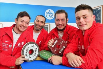 Heberquartett heiß auf neue Saison - Christoph Pichler, Hendrik Wetzel, Julian Pianski und Kurt Perthel (v. l.) gehören zum Stamm des Bundesligateams.