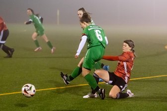 Herolder Fußballerinnen vor dem Derby: „Wir gehören da unten nicht hin“ - Gegen Reichenbrand machten die Herolder Fußballerinnen um Vanessa Krohn, die hier Jessica Fischer aufhalten will, kein schlechtes Spiel. Trotzdem standen sie mit leeren Händen da.