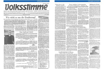 Historische Ausgabe: Die erste "Volksstimme" -