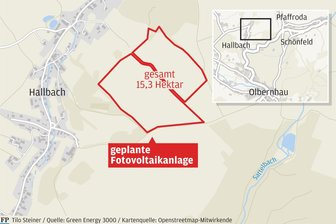 Hitzige Diskussionen im Ortschaftsrat: 21 Fußballfelder große Fotovoltaikanlage im Erzgebirge geplant - Standort der geplanten Fotovoltaikanlage.
