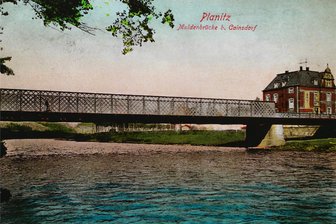 Hochwasser und Rost: Die Cainsdorfer Brücken sind seit 400 Jahren Problemfälle - Die Vorgängerin der heutigen Brücke musste 1931 gesperrt werden, weil sie der Belastung nicht mehr standhielt. Sie war in den 1860er-Jahren nicht für den Autoverkehr gebaut worden.