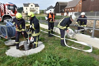 Hochwasserschutzübung an der Mulde -