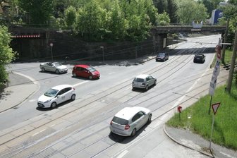 neue Kreuzung in Plauen im Bereich Hofer Straße, Turnstraße