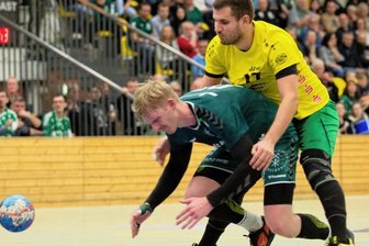 HSG-Dachse agieren ohne Mut - Gestrauchelt: Die HSG-Handballer um Ondrej Simunek (l.) standen gegen den HSV Bad Blankenburg diesmal auf verlorenem Posten. Der Tscheche blieb dabei ohne Treffer.