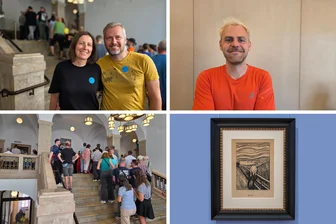 „Ich dachte, er war so eine Art One-Hit-Wonder“: So kommt die Edvard-Munch-Ausstellung in Chemnitz bei Besuchern an - Kathleen und Stefan Konias sowie Harald Jendrian gehörten zu den Besuchern am Sonntag. Wer reinwollte, musste Geduld mitbringen.