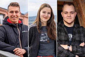 „Ich will erstmal meine Freiheit genießen“: Wie es für Erzgebirger nach dem Abi-Stress weitergeht - Haben ihre Prüfungen gemeistert: Max Hösel in Olbernhau (v. l.), Mathilde Lindner in Annaberg und Friedrich Kandt in Schwarzenberg. Doch wie geht es für sie nach dem Abitur weiter?