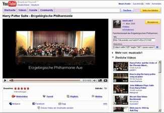 Illegale Aufführung: Mit Harry Potter auf Abwegen - 
              <p class="artikelinhalt">Gute Werbung - und das kostenlos: Beim Videoportal Youtube ist ein Mitschnitt der Erzgebirgsphilharmoniker zu sehen.</p>
            