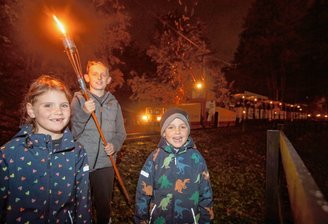 Im Mondschein unterwegs mit der Parkbahn -