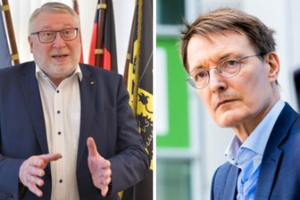 Impfpflicht: Mittelsachsens Landrat schreibt an Gesundheitsminister Lauterbach - Matthias Damm (CDU) Landrat von Mittelsachsen und Bundesgesundheitsminister Karl Lauterbach (v.l.)
