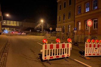 Blick auf die Brüderstraße. Sie ist seit Dienstagabend voll gesperrt.