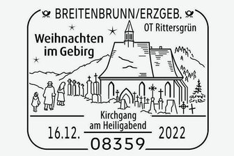 In Rittersgrün öffnet ein besonderes Postamt - aber nur für einige Stunden - Dieser Sonderstempel nach dem Gemälde "Kirchgang am Heiligabend" von Gustav Zindel wird weihnachtliche Post zieren.