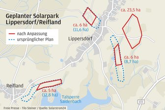 Investor legt nach Bürgerkritik neues Konzept vor: Was heißt das für den Solarpark Lippersdorf/Reifland? - Nachbesserung für geplanten Solarpark Reifland Lippersdorf.