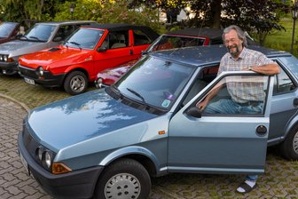 Italienischer Retro-Charme in Vogelsgrün - Joachim Korzilius aus Eschborn bei Frankfurt/Main mit seinem Fiat Ritmo.