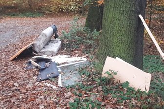 Jede Menge Unrat im Crimmitschauer Sahnpark: Wenn die Müll-Ermittler des Ordnungsamtes loslegen - Dieser Sperrmüll ist vor kurzem nahe dem Froschteich im Sahnpark in Crimmitschau gefunden worden. Die Mitarbeiter des Ordnungsamtes weisen nochmals darauf hin, dass die illegale Müllentsorgung mit Bußgeldern bestraft wird.