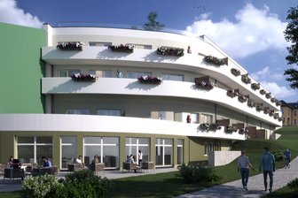 Jetzt doch: Neuer Anlauf für 7-Millionen-Euro-Investition in Kurort im Erzgebirge - So ähnlich soll der Neubau aussehen, der an Kurpromenade in Bad Schlema geplant ist. Die Visualisierung zeigt den Planungsstand aus dem Jahr 2023.