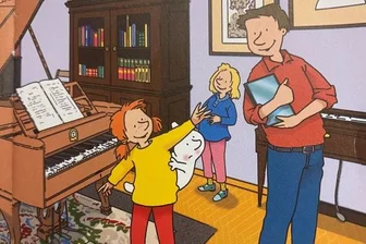 Jetzt soll Gespenst aus Pixi-Buch Besucher in die Zwickauer Museen locken - Blick in eines der kleinen Pixi-Bücher: Die Geschichte mit dem weißen Geist spielt auch im Robert-Schumann-Haus in Zwickau, dem Geburtshaus des berühmten Komponisten.