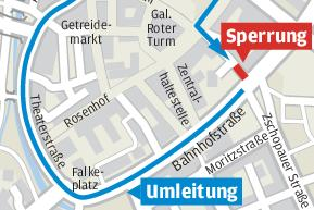 Johannisstraße gesperrt - Zufahrt über Fußgängerzone -