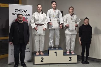Judo: Erzgebirgerin löst mit Titelgewinn ihr DM-Ticket - Bei der Siegerehrung durfte Lara Neubert das oberste Podest besteigen.