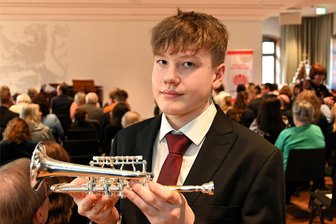 Jugend musiziert: Freiberg und Mittweida beim Landeswettbewerb - Marius Lehmgrübner war beim Preisträgerkonzert von „Jugend musiziert“ im Rathaussaal in Mittweida dabei.