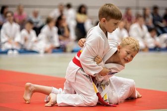 Junge BSC-Kämpfer im Aufwind - Bei den Kreis-Kinder- und Jugendspielen in Freiberg ganz stark: In der Altersklasse U9 kämpfte Dmitro Parfylo (l.) vom BSC unter anderem auch gegen John Schubert vom Döbelner SC. 
