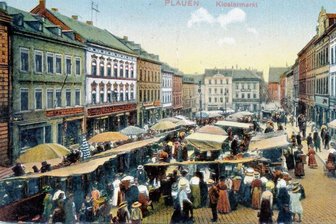 Kälte, Hunger, Wirtschaftsflaute: So erging es den Plauenern vor 100 Jahren - Diese Postkarte aus dem Jahr 1912 zeigt: Auf dem Plauener Klostermarkt pulsiert das Leben. Doch die Zeiten änderten sich. Durch den Ersten Weltkrieg verschlechterte sich die wirtschaftliche Lage dramatisch. Plauen ging vor 100 Jahren in den Krisenmodus über - geprägt von Protesten, Hunger, Inflation und einem kalten Winter 1922/23.