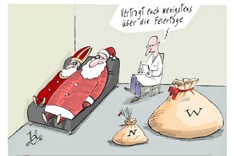 Karikaturist NEL lädt in Greiz zum Schmunzeln über das Fest der Feste ein - Bilder des Karikaturisten NEL sind derzeit in Greiz zu sehen.