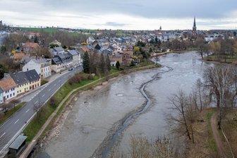 Karpfen-Umzug: Der Großteich in Geringswalde wird leergefischt - Ein eher seltener Anblick: Der Großteich in Geringswalde ohne Wasser.