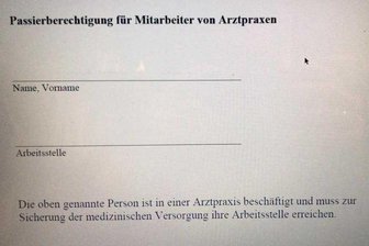 Kassenärztliche Vereinigung Sachsen versendet diesen Passierschein für etwaige Ausgangssperre -