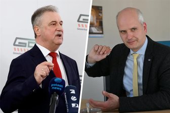 Keine weiteren Streiks: City-Bahn Chemnitz einigt sich mit GDL auf Tarifabschluss - GDL-Chef Claus Weselsky (links) und City-Bahn-Geschäftsführer Friedbert Straube (rechts) haben sich nach mehrmonatigem Streit auf einen neuen Tarifvertrag geeinigt.