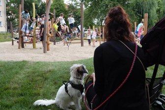 Kinder erobern neuen Spielplatz - 
