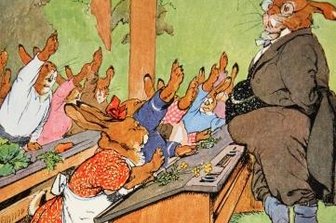 Kirchberg sieht sich als Osterstadt - Die Illustrationen im Buch "Die Häschenschule" stammen von Fritz Koch-Gotha.