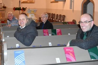 Kirche "Zentrum und Segen für die Stadt" - Die ehemaligen Pfarrer Johannes Schädlich (l.) und Uwe Winkler, Bernhard Fuß (2. v. l., Vakanz) und der neue Pfarrer Dr. Sebastian Schurig (r., ab 2022).