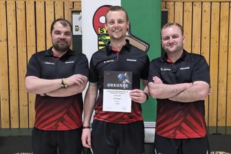 Kleines Dorf aus dem Erzgebirge schreibt Tischtennis-Geschichte - Holten für die SG Sorgau Bronze auf Landesebene: Tommy Rebentisch, Marcel Liebscher und Steffen Bercke (von links).