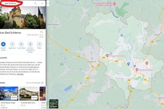 Kleines Schlema kommt bei Google groß raus - Bad Schlema scheint Aue vereinnahmt zu haben.