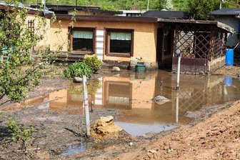 Kleingartenanlage unter Wasser -