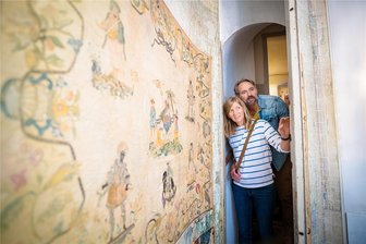 Kleinode präsentieren sich in Papier und Seide: Was es am Sonntag auf Schloss Wildenfels zu entdecken gibt - Blick ins restaurierte „Chinesische Kabinett“ in den Wohnräumen der gräflichen Familie auf Schloss Wildenfels.