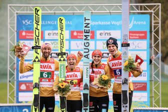 Klingenthal: Vorverkauf für Sommer Grand Prix startet - Das deutsche Mixed-Team siegte 2024 in Klingenthal.