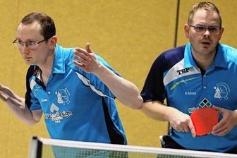 Knappe Niederlage im Entscheidungsspiel - Alexander Herrmann und Benjamin Fritzsch (r.) landeten im Kreispokal mit ihrem TSV Schlettau auf Platz 2.