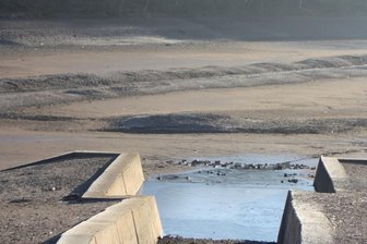 Koberbachtalsperre braucht zwei bis drei Jahre zur Erholung - Der Vorstau der Koberbach wurde komplett abgelassen, und der Wasserspiegel der Hauptsperre ist um fünf Meter niedriger als normal. Laut Landestalsperrenverwaltung ist eine Entleerung oder auch nur Teilentleerung immer ein heftiger Eingriff in das Ökosystem eines Gewässers.