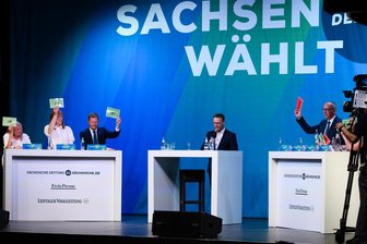 Kommentar zur Landtagswahl in Sachsen: Die Gefahr des Taktierens - Wie geht die Landtagswahl am 1. September in Sachsen aus? Blick aufs Wahlforum mit den Spitzenkandidaten am Donnerstagabend.